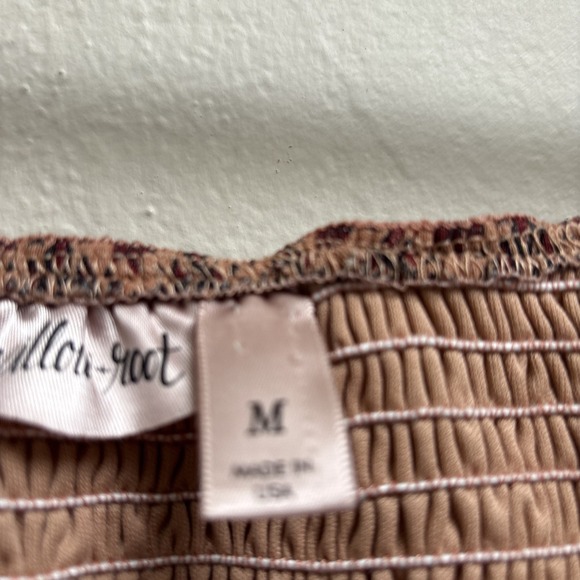 Willow & root Mesh Brown Floral Babydoll Peplum Top Size Medium - Picture 3 of 7